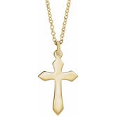 14K Yellow Cross 18" Necklace